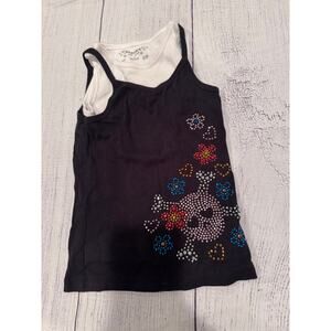 Sonoma “Layered” Look Tank Top with Skull Rhinestone Graphic Size S